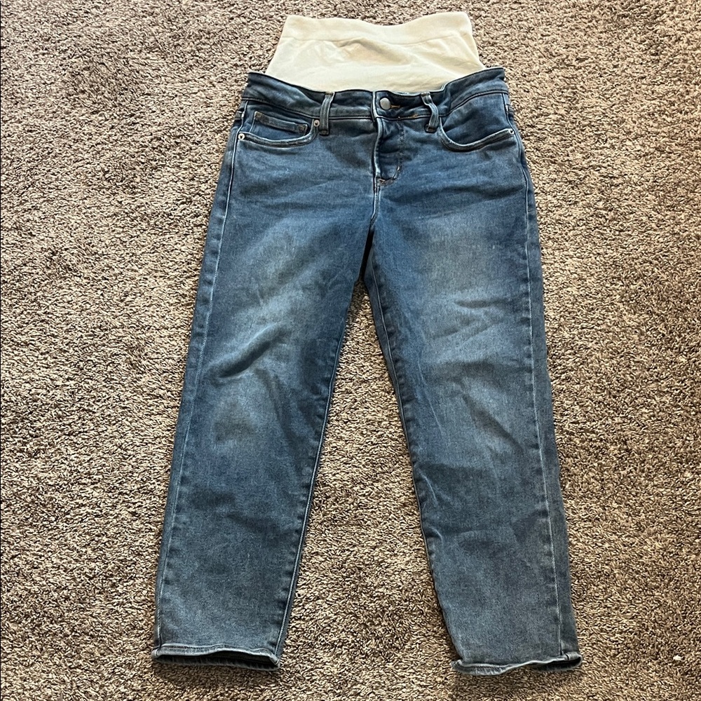BLANQI Women’s Blue Denim‎ Light Wash Ankle Maternity Jeans Size 4